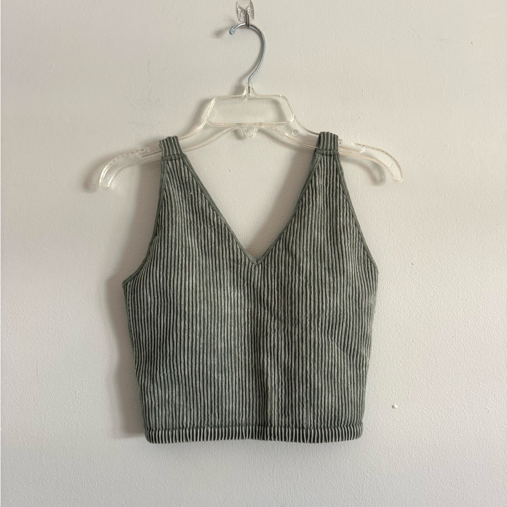 Green sage ribbed 90 Degree padded top M